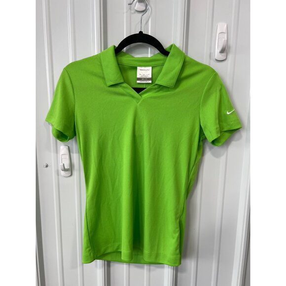 Nike Golf Womens Dri-Fit Green Polo Shirt Short Sleeve Lightweight Breathable Si - Picture 1 of 6